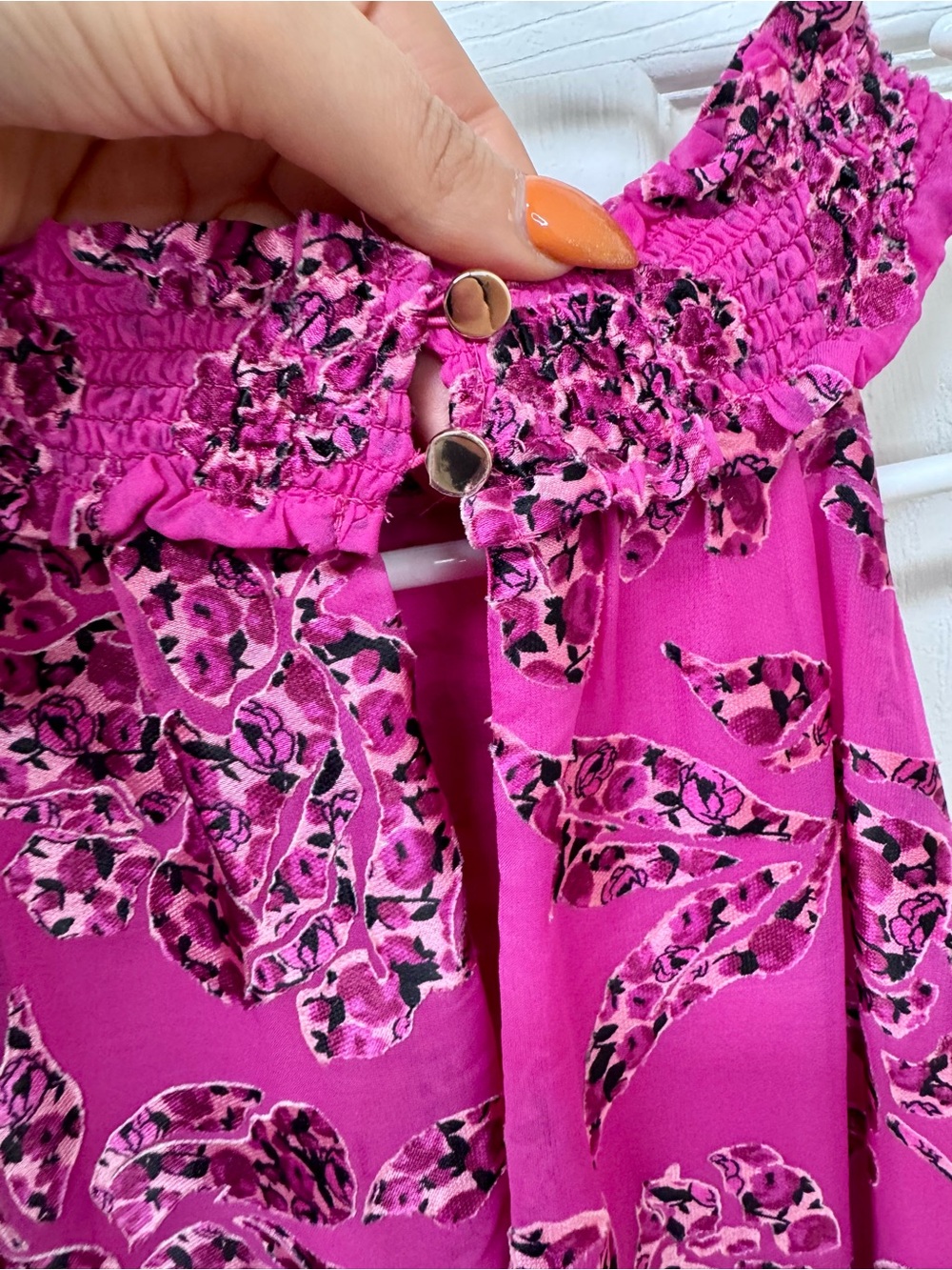 White House Black Market Pink Floral Halter Maxi Dress Size 10 Smocked Waist - Picture 10 of 12